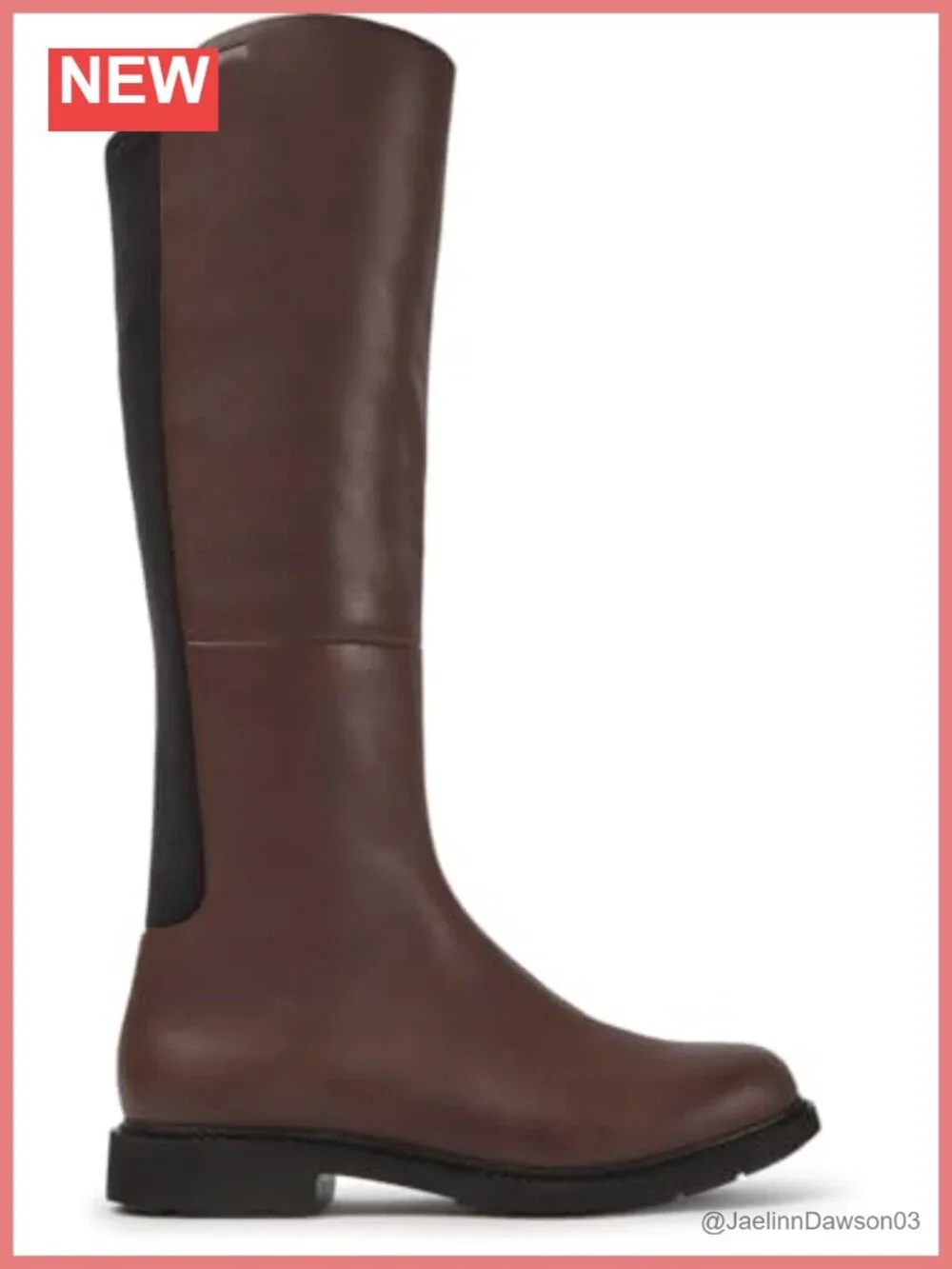 Camper Knee-High High Boot Lightweight Flexible Zip Almond Toe